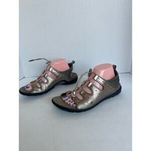ECCO Jab Toggle Leather Metallic Slingback Sporty Comfort Sandal 10.5 US/41 EU